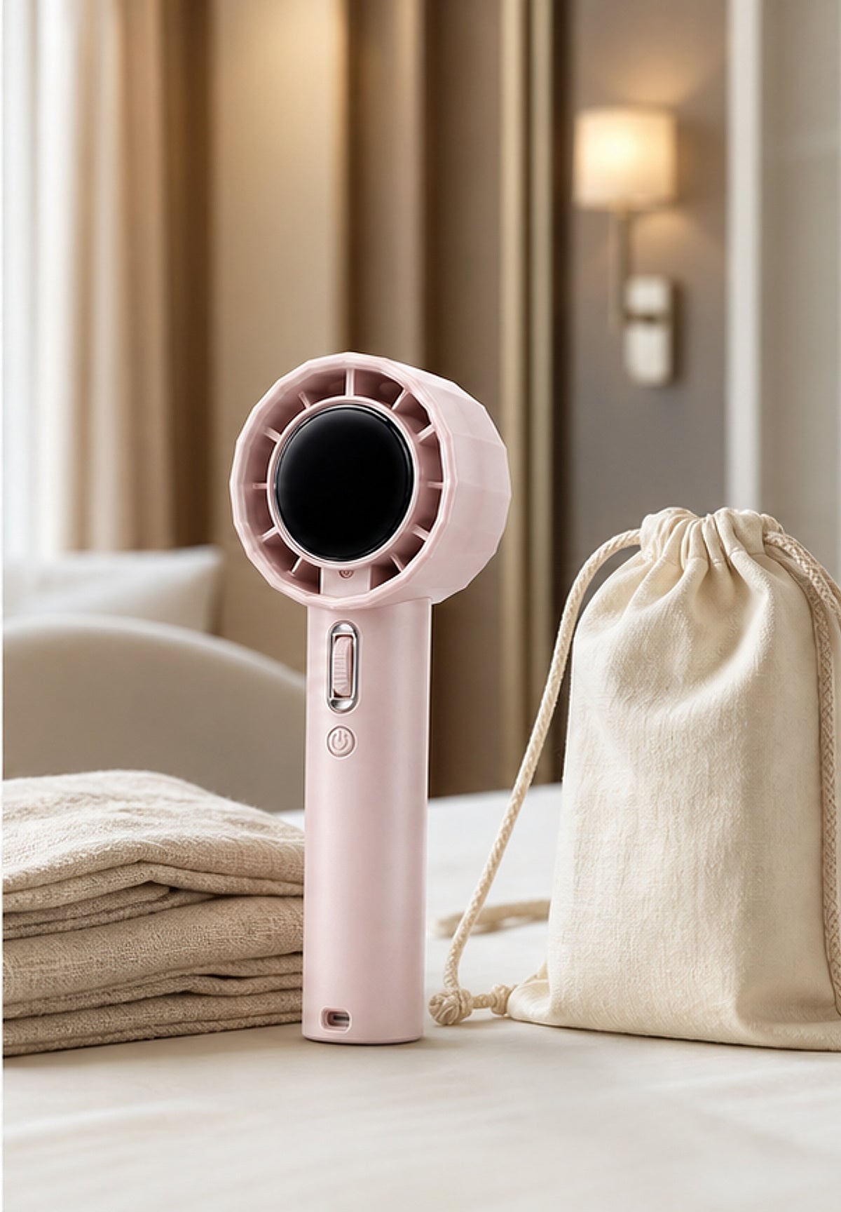 Hotel Rose — Soft Travel Fan in Blush