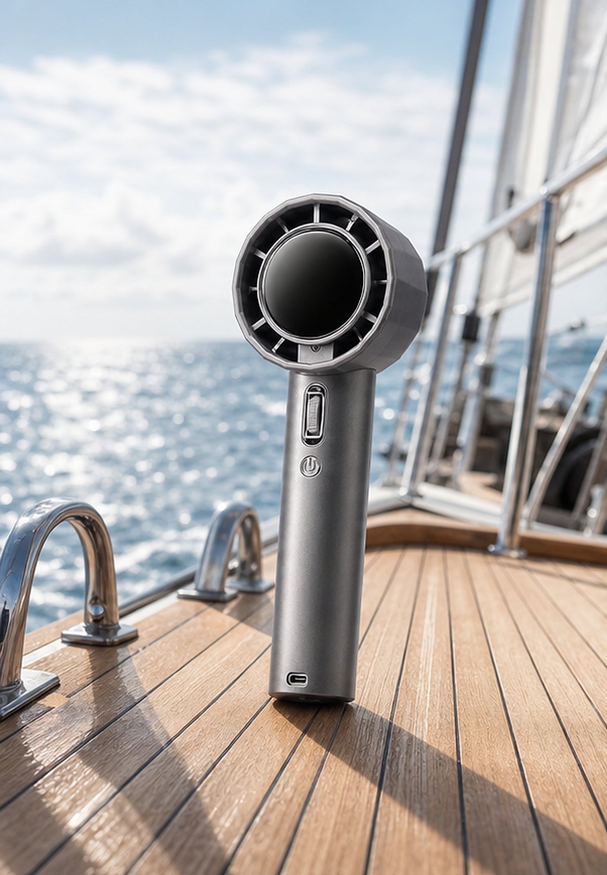 SailDeck Graphite — Marine Travel Fan in Graphite