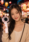 Lantern Rose — Night Market Fan in Blush